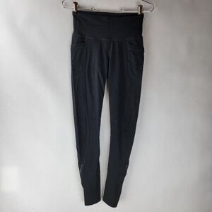 Athleta Womens Size XS Black Workout Pocketed Nylon Spandex Leggings